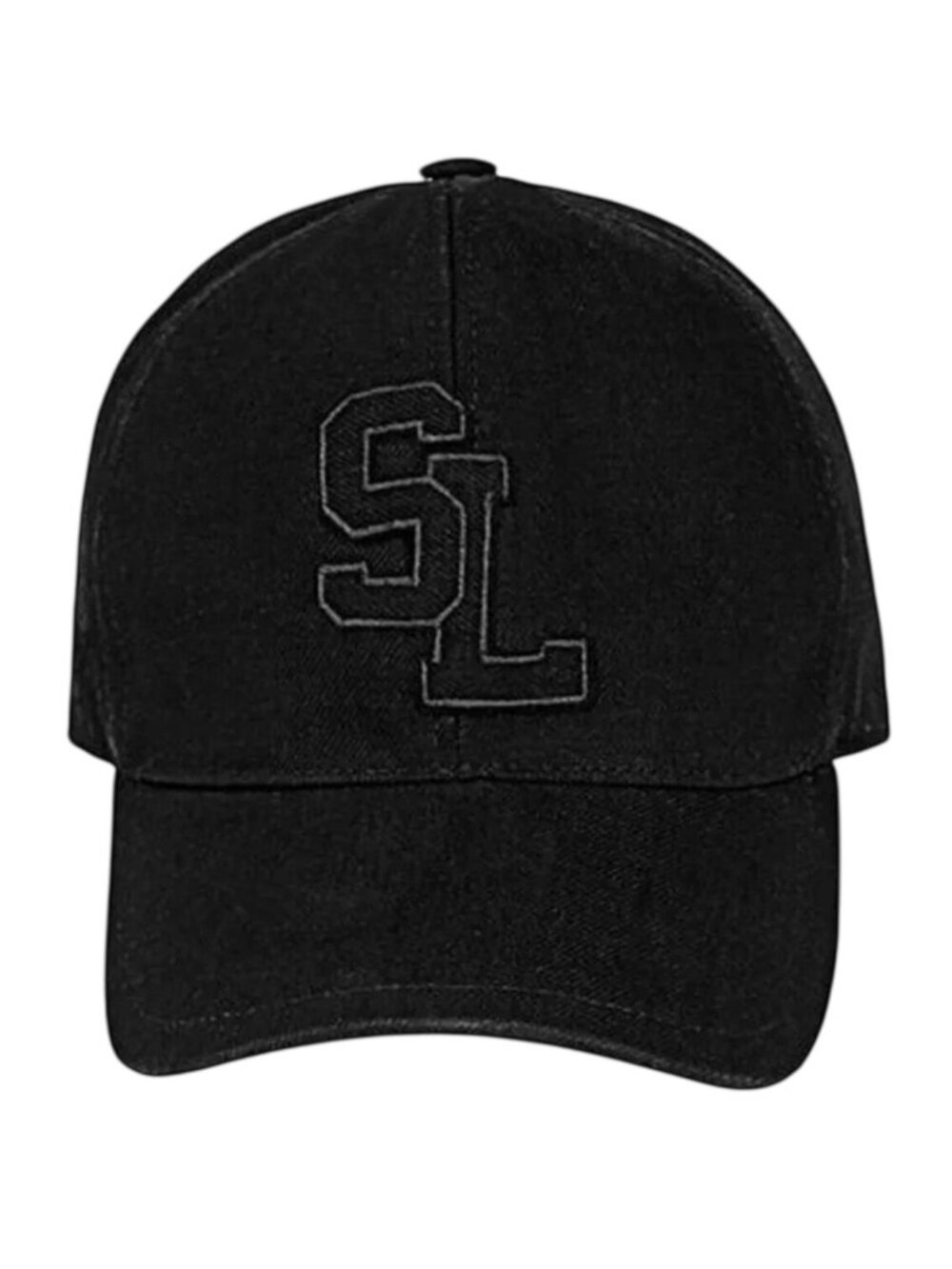 YSL SAINT LAURENT SL LOGO Black Denim Cap Hat - Size 57